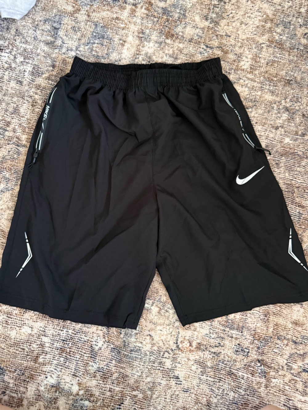 Nike Black Men's Athletic Shorts with White Swoosh